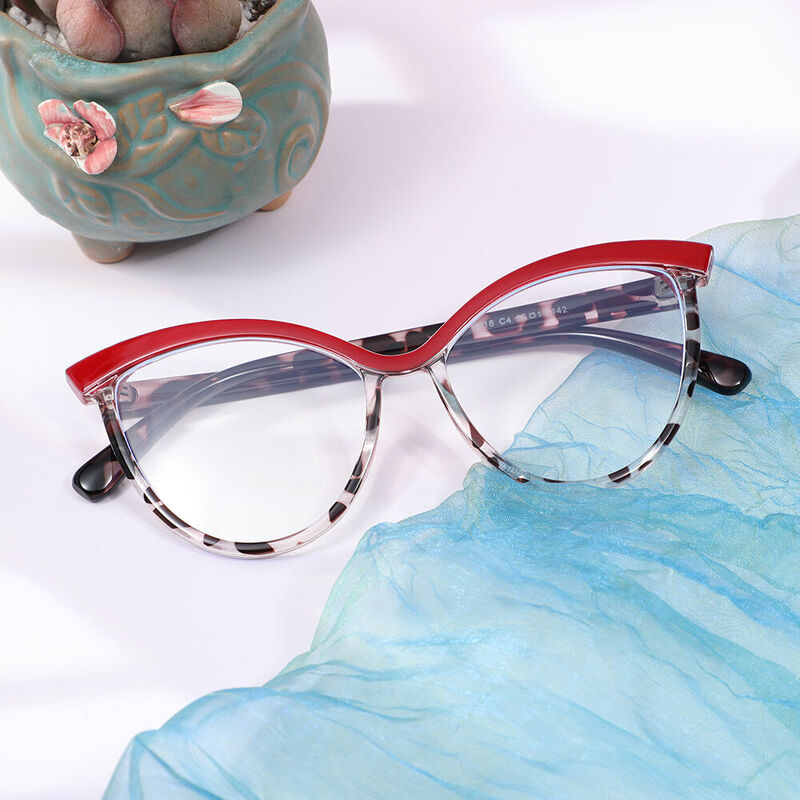 Bing Cat Eye Red Glasses