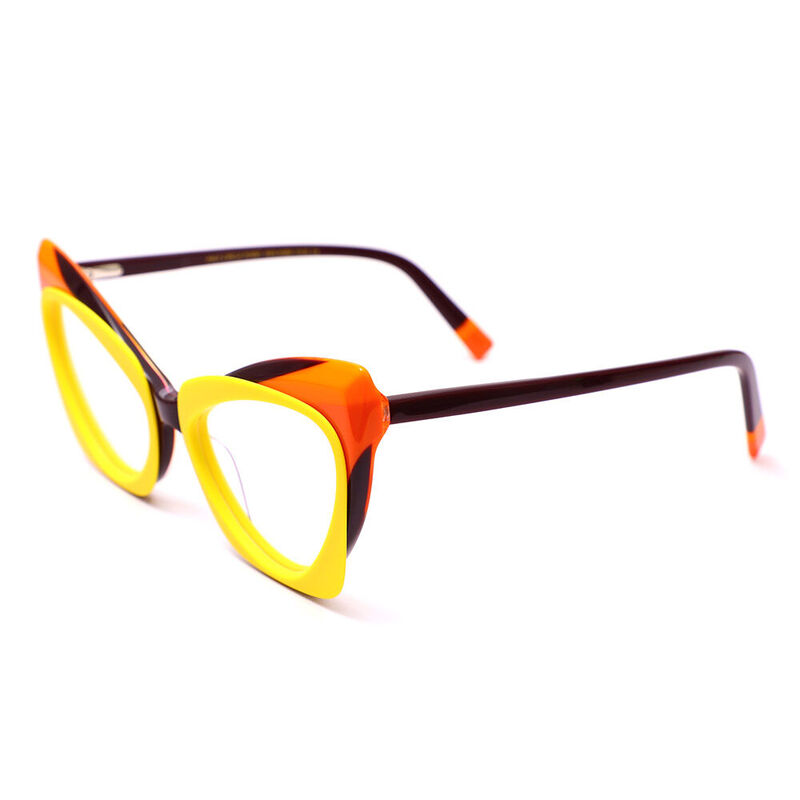 Jessic Cat Eye Yellow Glasses