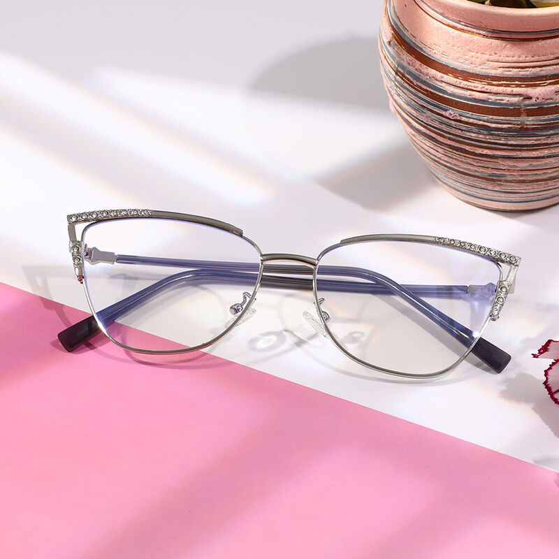 Lunettes de Vue Burgee Cat Eye Silver
