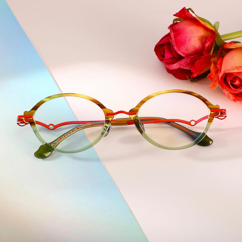 Corneliu Ovale Grüne Brille