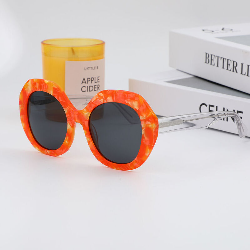 Seahigh Round Orange Sunglasses
