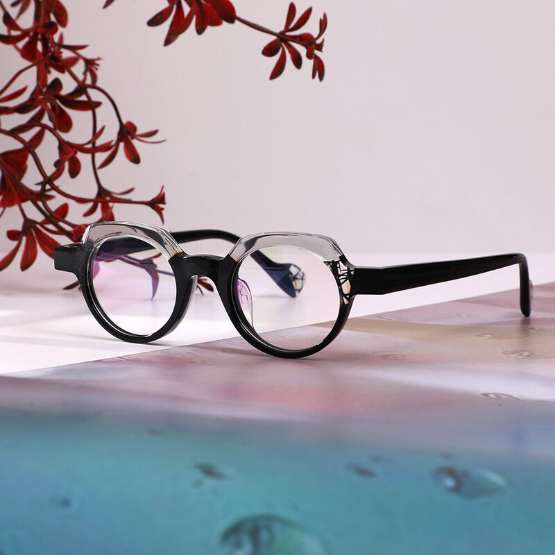 Booker Oval Black Clear Glasses