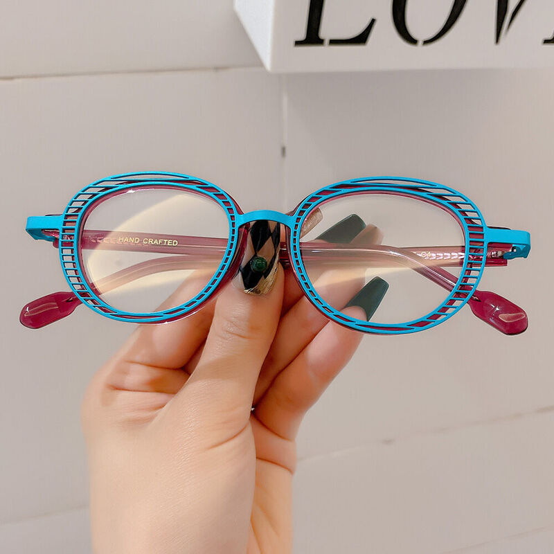 Zenob Oval Purple Glasses