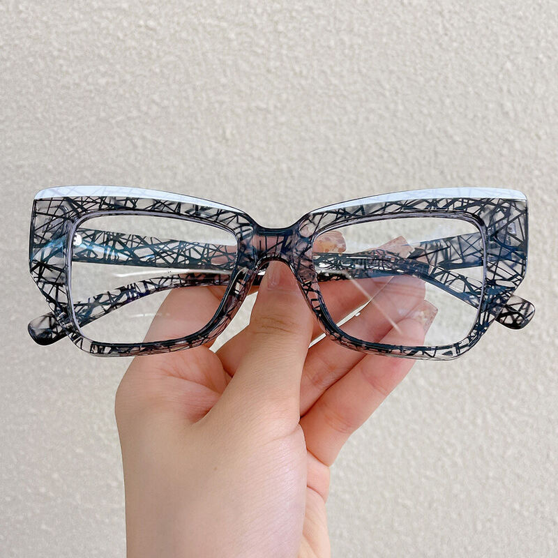 Dunao Cat Eye Black Clear Glasses