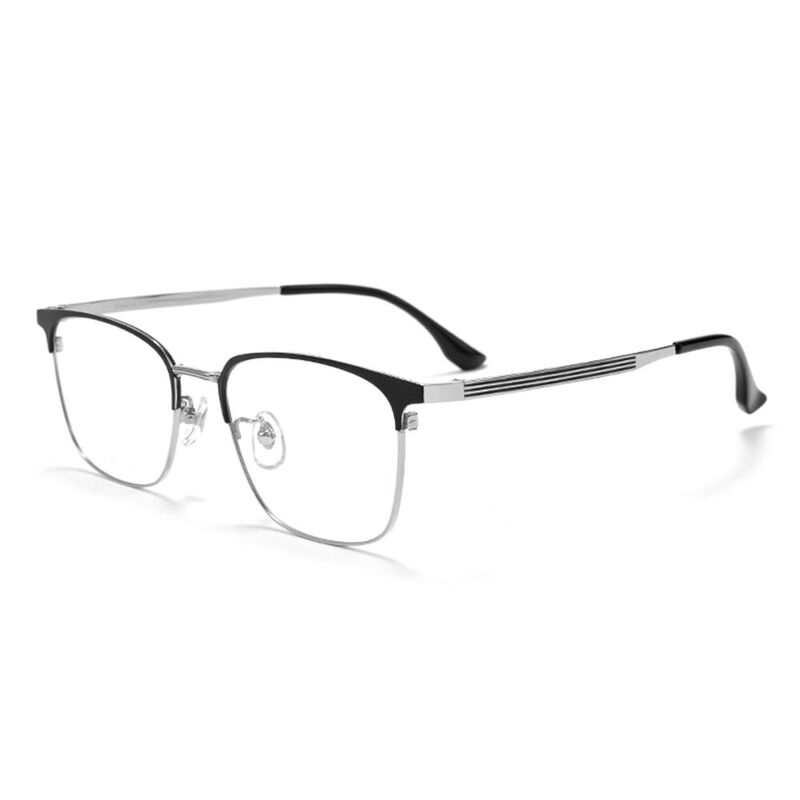 Roseme Browline Black Silver Glasses