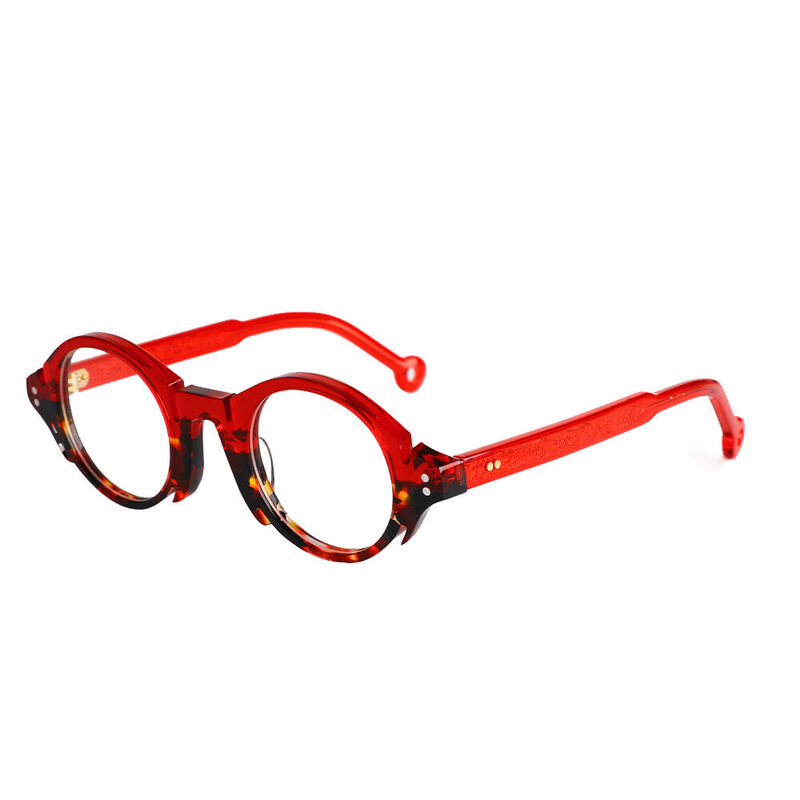 Dominic Round Red Glasses