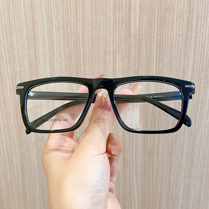 Bertram Quadratische Schwarze Brille