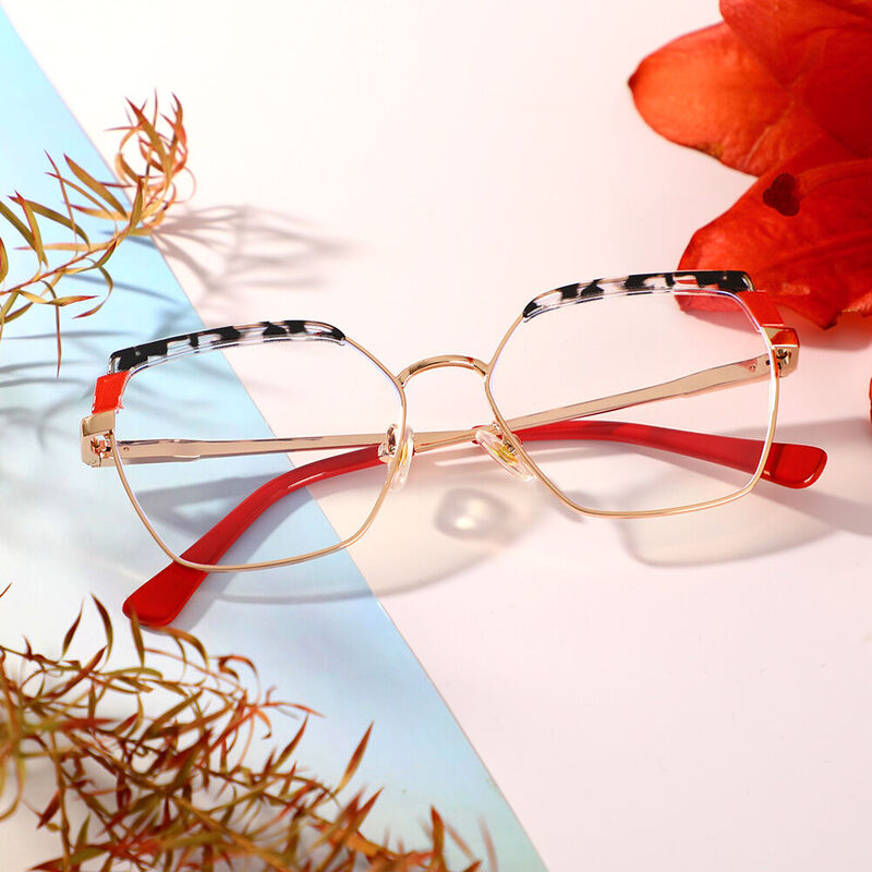 Browning Geometric Red Glasses
