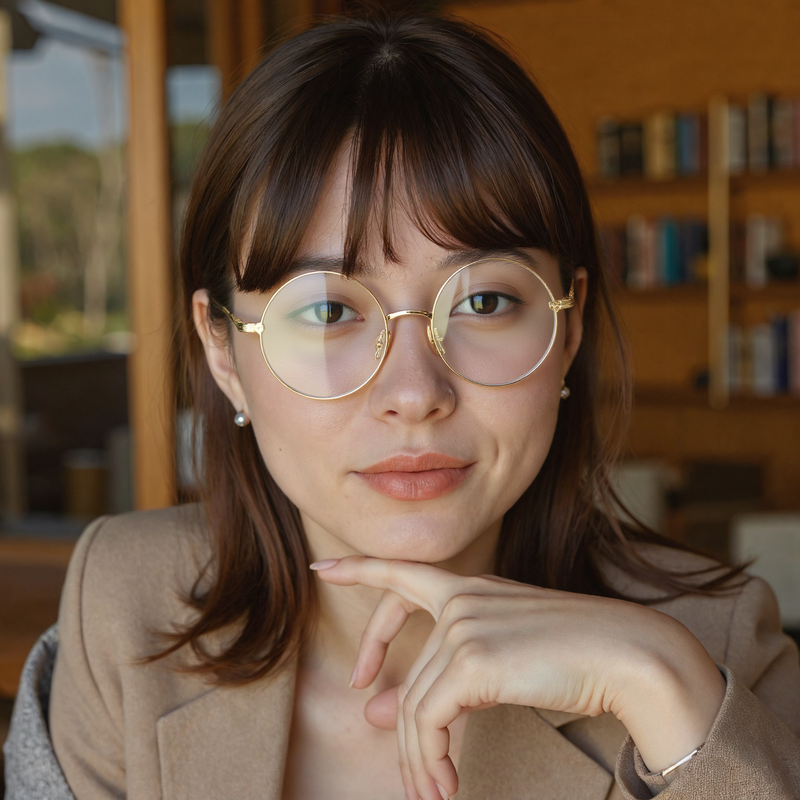 Lunettes de Vue Rodney Ronde Doré