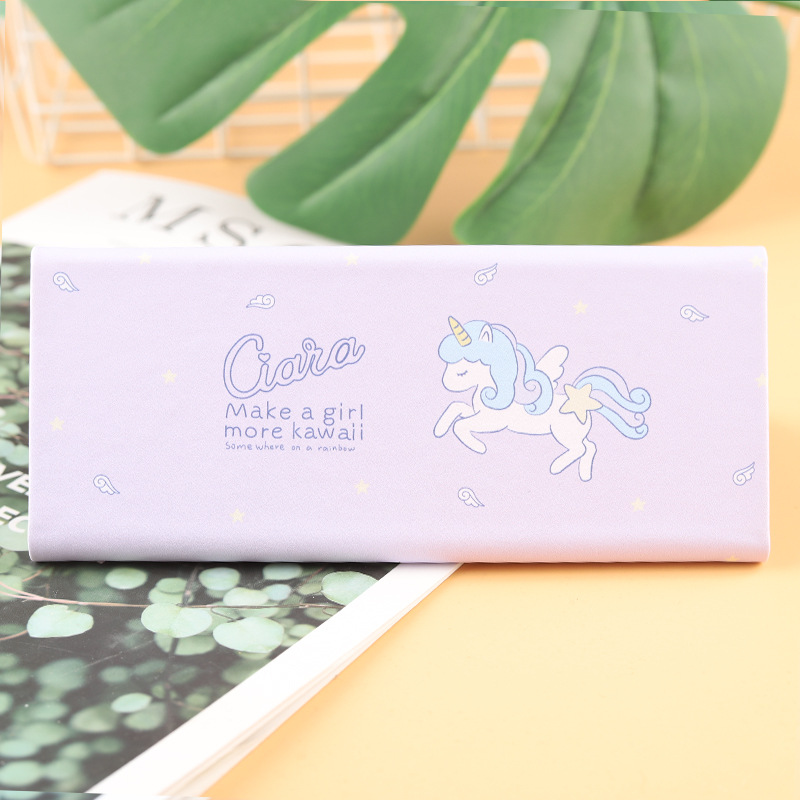 Unicorn Tri-Fold Pink Glasses Case