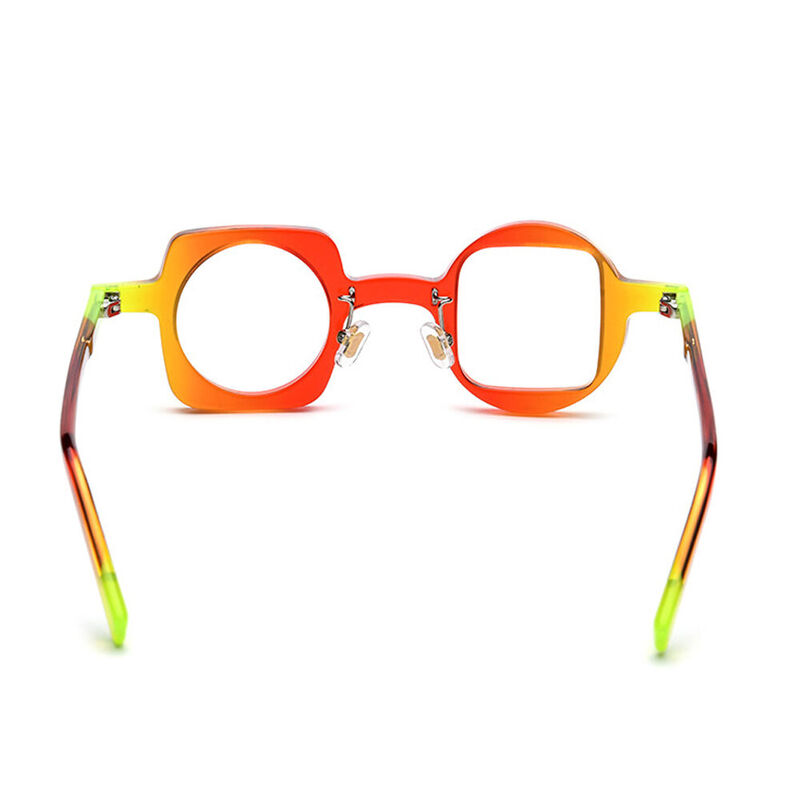 Angell Round Square Orange Glasses