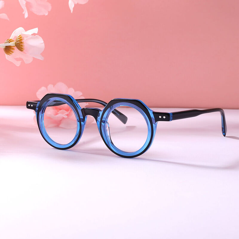 Ogden Round Blue Glasses