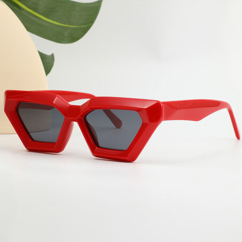 Diaz Cat Eye Red Sunglasses