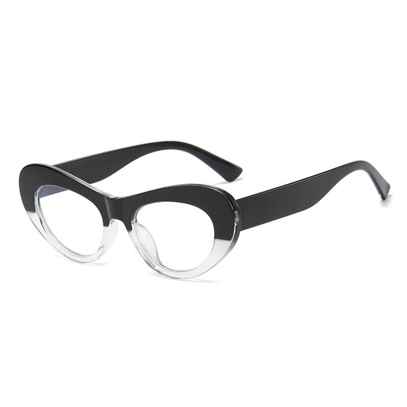 Ina Cat Eye Black Clear Glasses