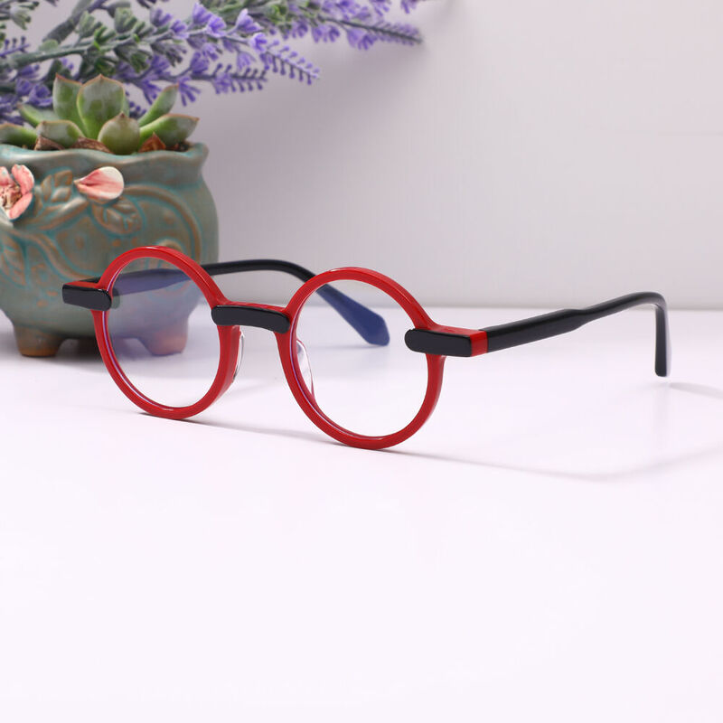 Neila Round Red Glasses