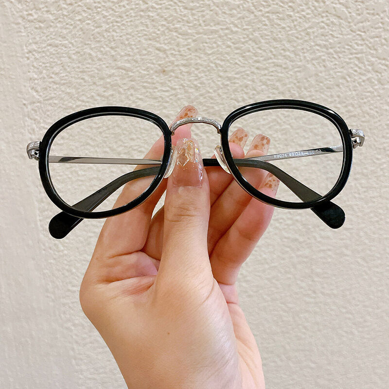 Hamil Round Black Glasses