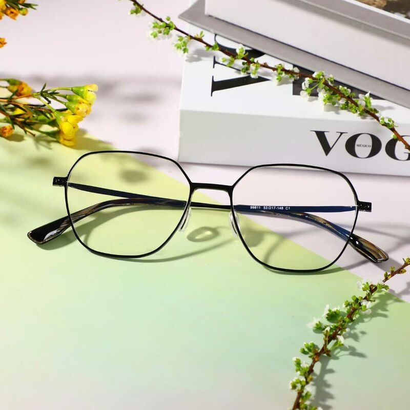 Charles Geometric Black Glasses