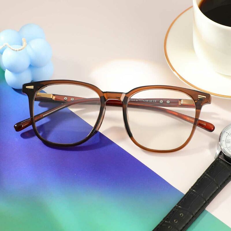 Archibald Square Brown Glasses