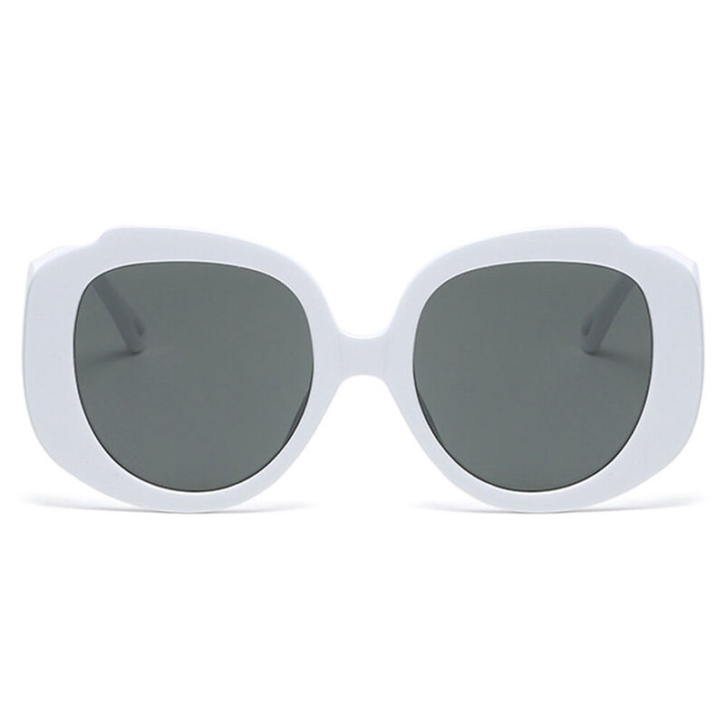 Lila Round White Sunglasses