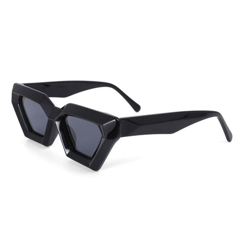 Diaz Cat Eye Black Sunglasses