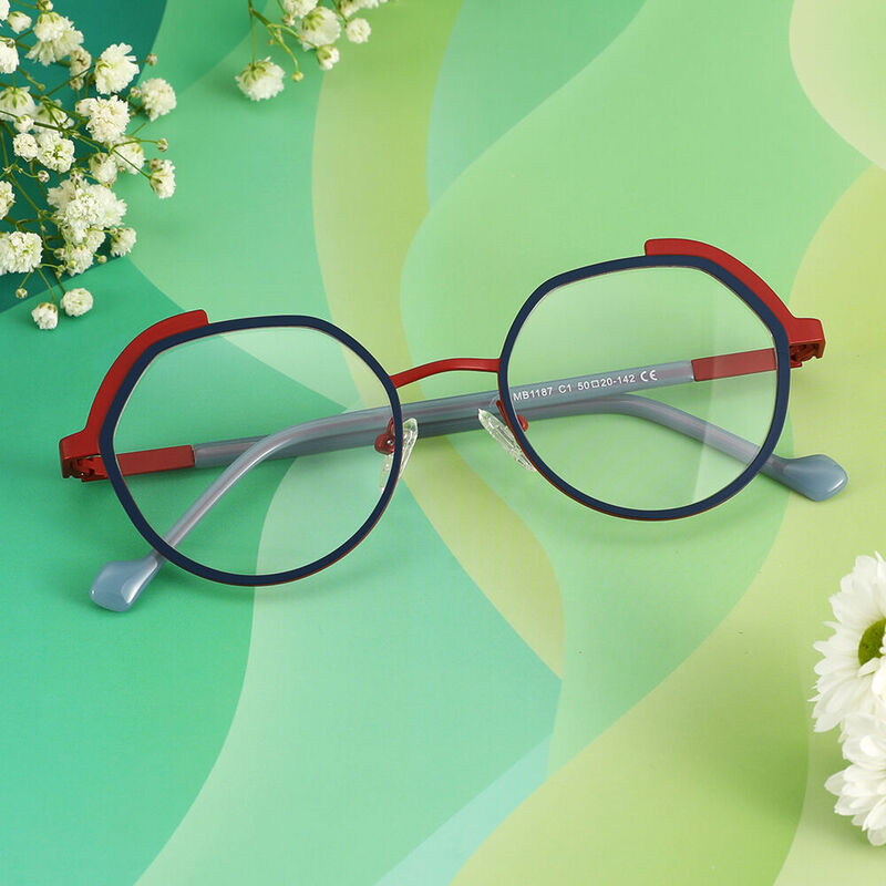 Whimsi Cat Eye Red Blue Glasses