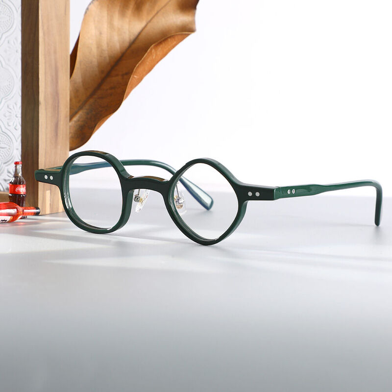 Dominic Square Green Glasses