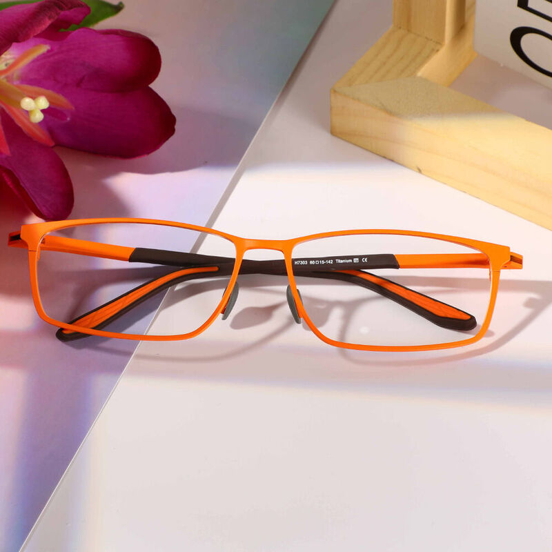 Katharine Rectangle Orange Glasses