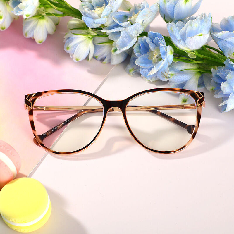 Eleano Cat Eye Leopard Glasses