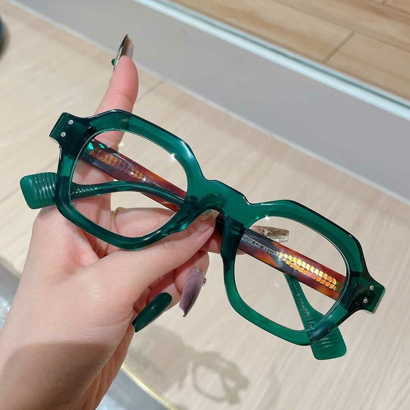Bloomfield Geometric Green Glasses
