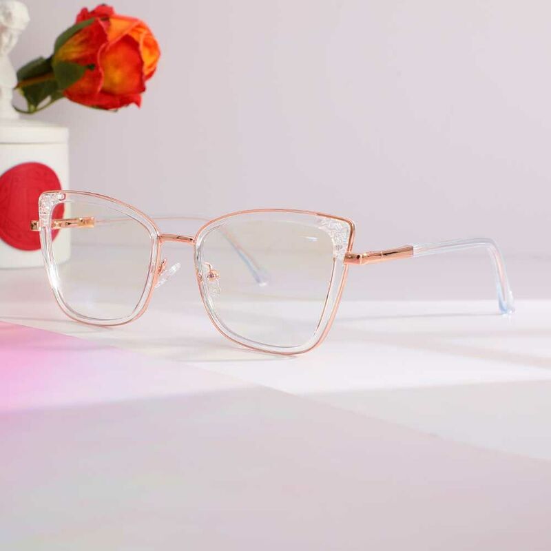 Occhiali da Vista Viola Cat Eye Chiaro