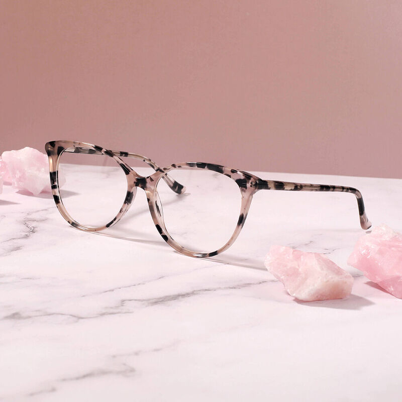 Lesley Round Multicolored Floral Glasses