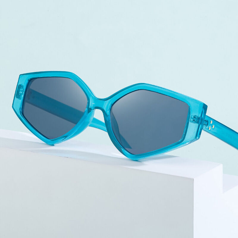 Skya Geometric Blue Sunglasses