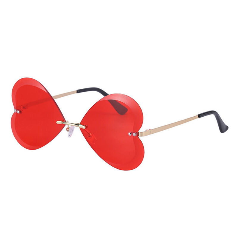 Janet Heart Red Sunglasses