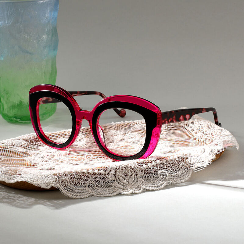 Dolores Cat Eye Pink Glasses