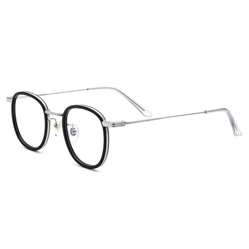 Jerome Round Black Silver Glasses