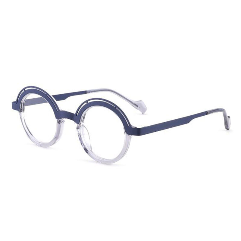 Defoe Round Blue Glasses