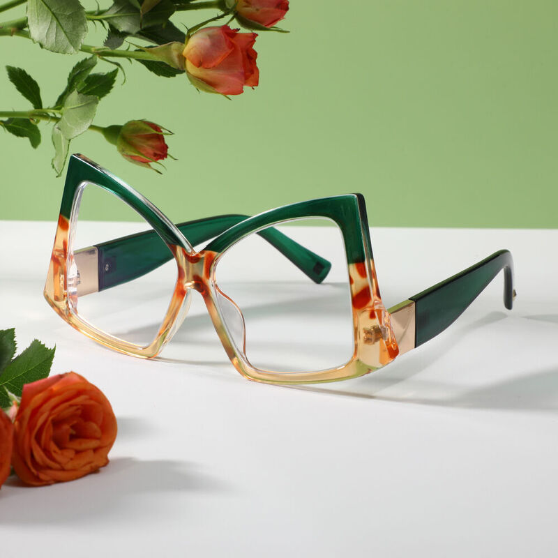 Zebu Cat Eye Green Glasses