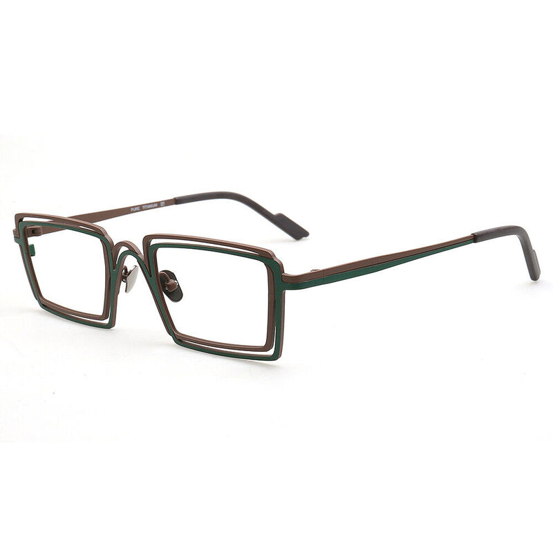 Colinee Rechteckige Braune Brille