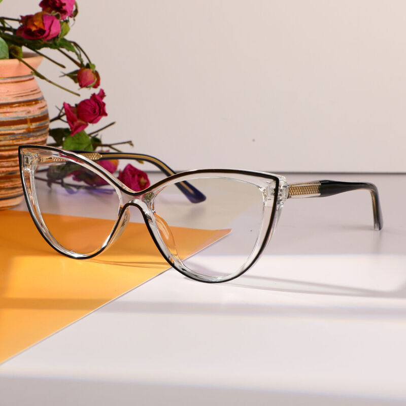 Chamberlas Cat Eye Black Clear Glasses