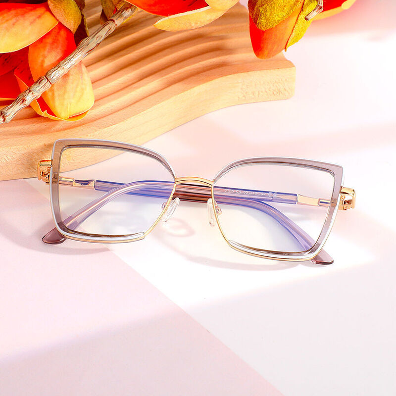 Madeline Cat Eye Grey Glasses