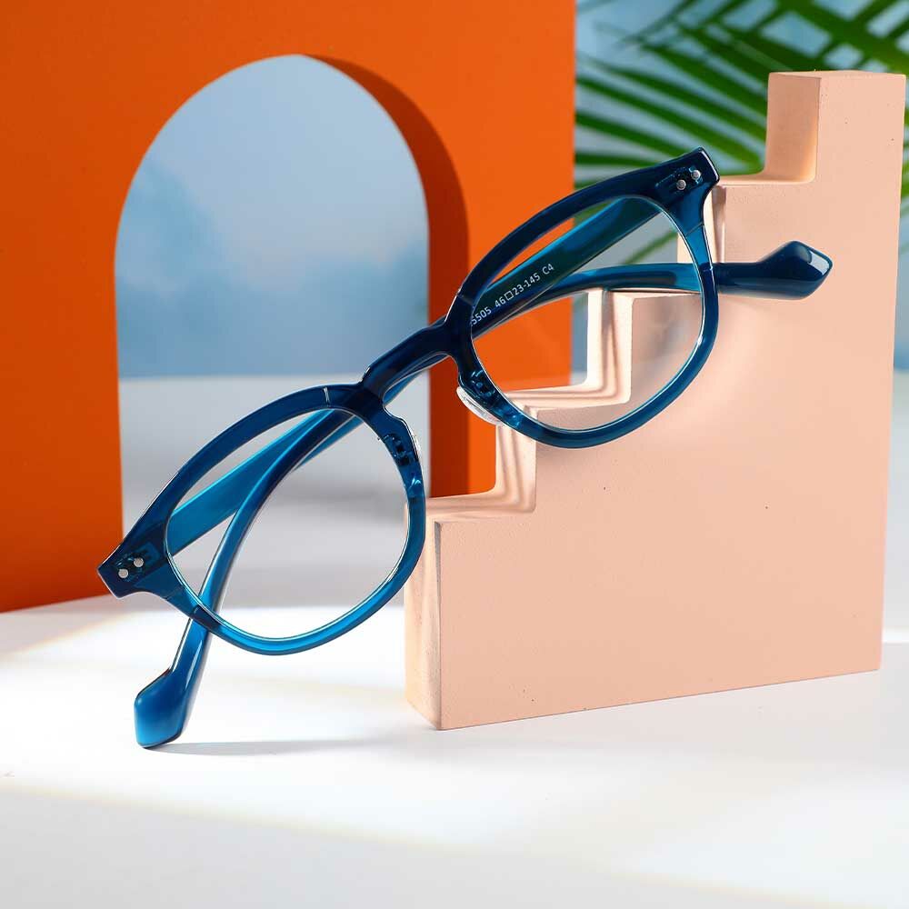 Stan Quadratische Blaue Brille