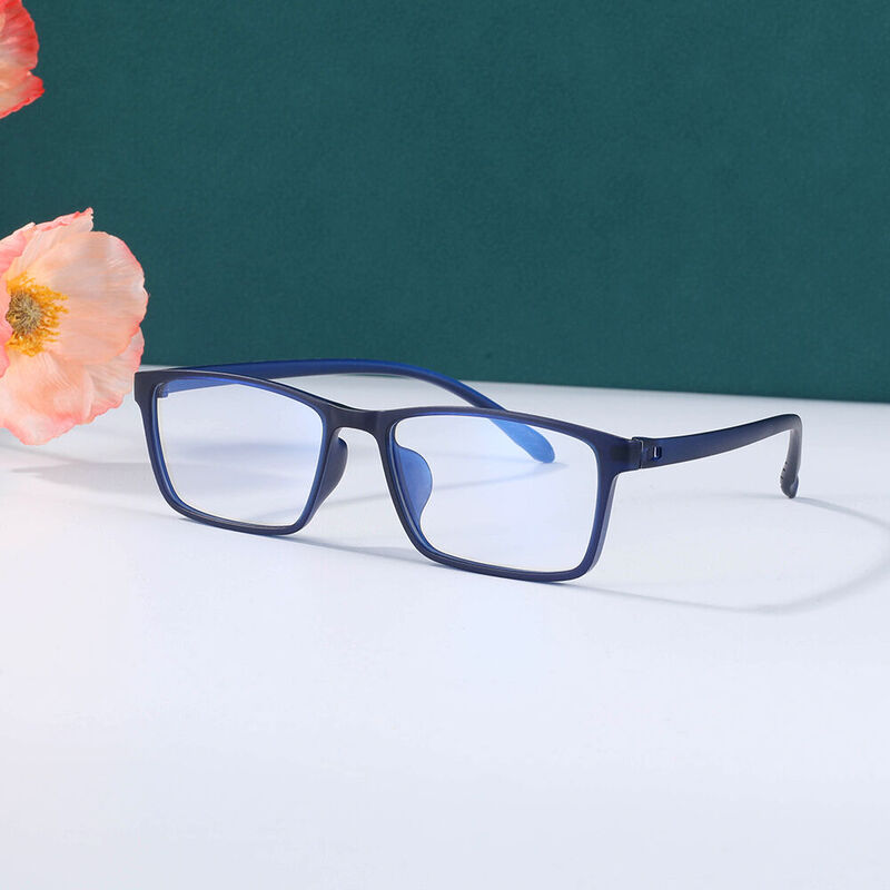 Madison Rectangle Blue Glasses