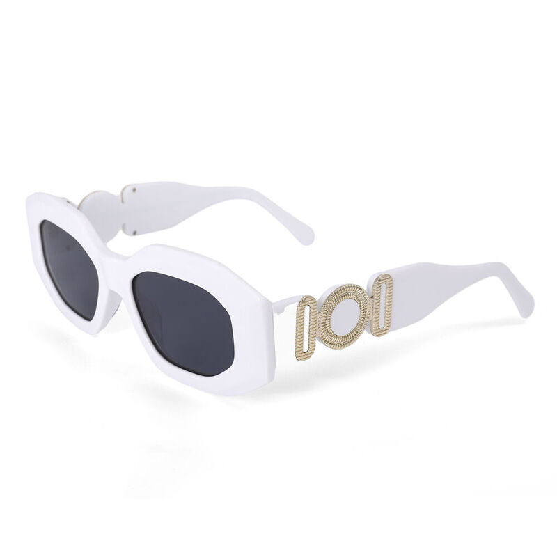 Giselle Geometric White Sunglasses