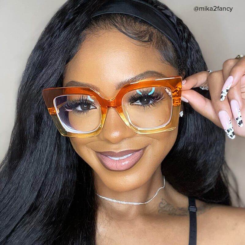 Leah Cat Eye Orange Glasses