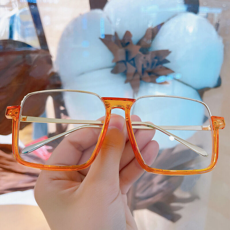 Jorie Square Orange Glasses