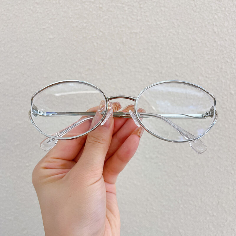 Ellio Oval Silver Glasses