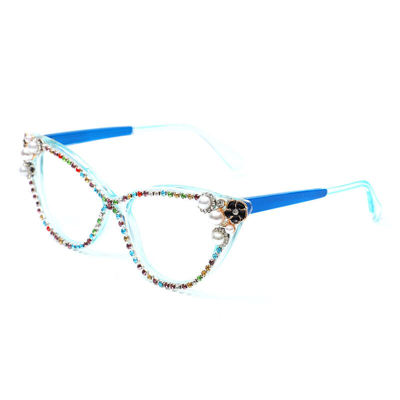 Charles Cat Eye Blaue Brille
