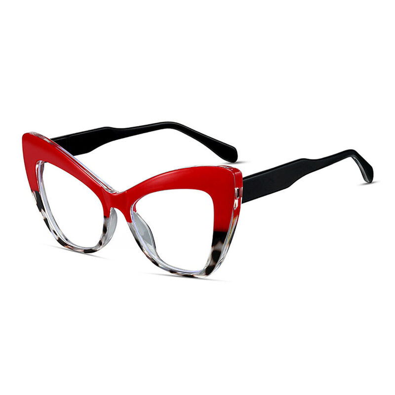Huggins Cat Eye Red Glasses