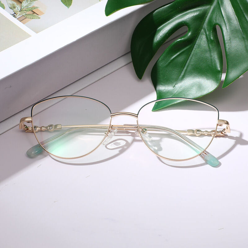 Nancy Cat Eye Gold Glasses