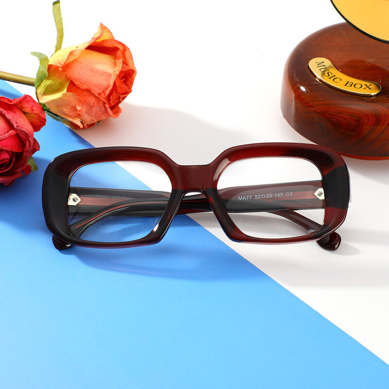 Gerald Rectangle Red Glasses